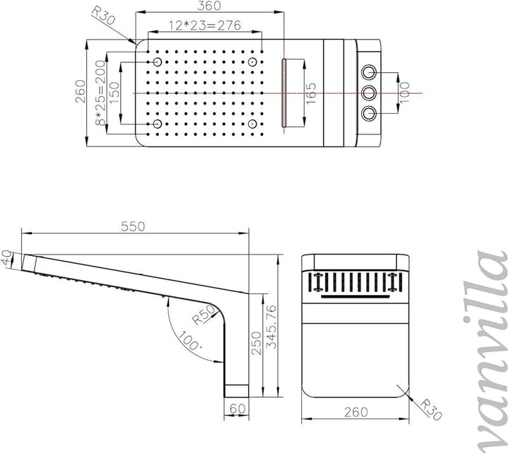 vanvilla Duschsystem mit Unterputz Duscharmatur von Hansgrohe Ecostat E Thermostat und vanvilla Rege