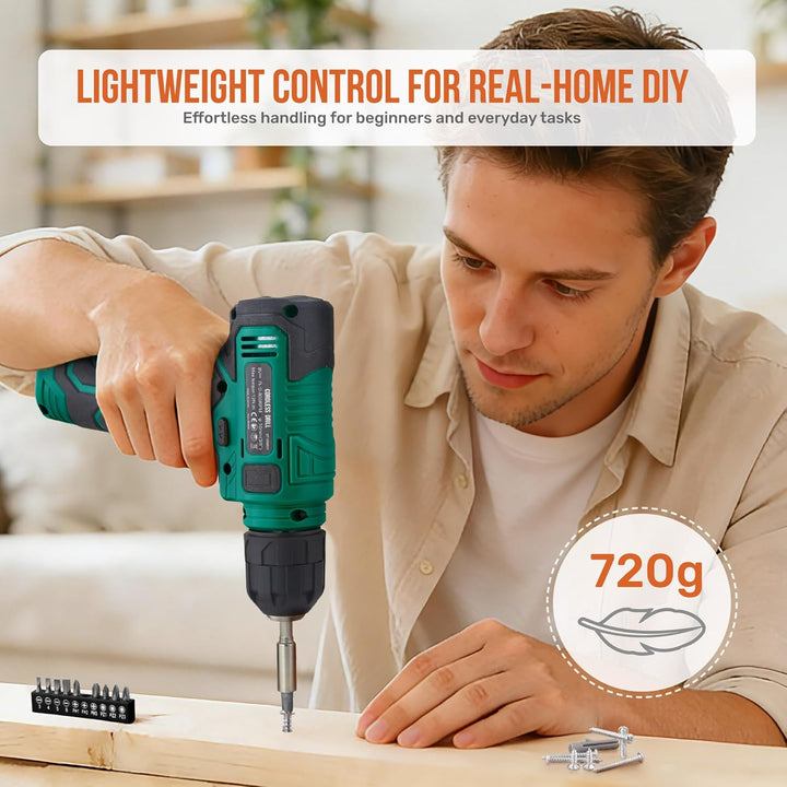 Hi-Spec 8V USB Akku-Bohrschrauber und Starter-Heimwerkerset, Kabelloser und Wiederaufladbarer Elektr