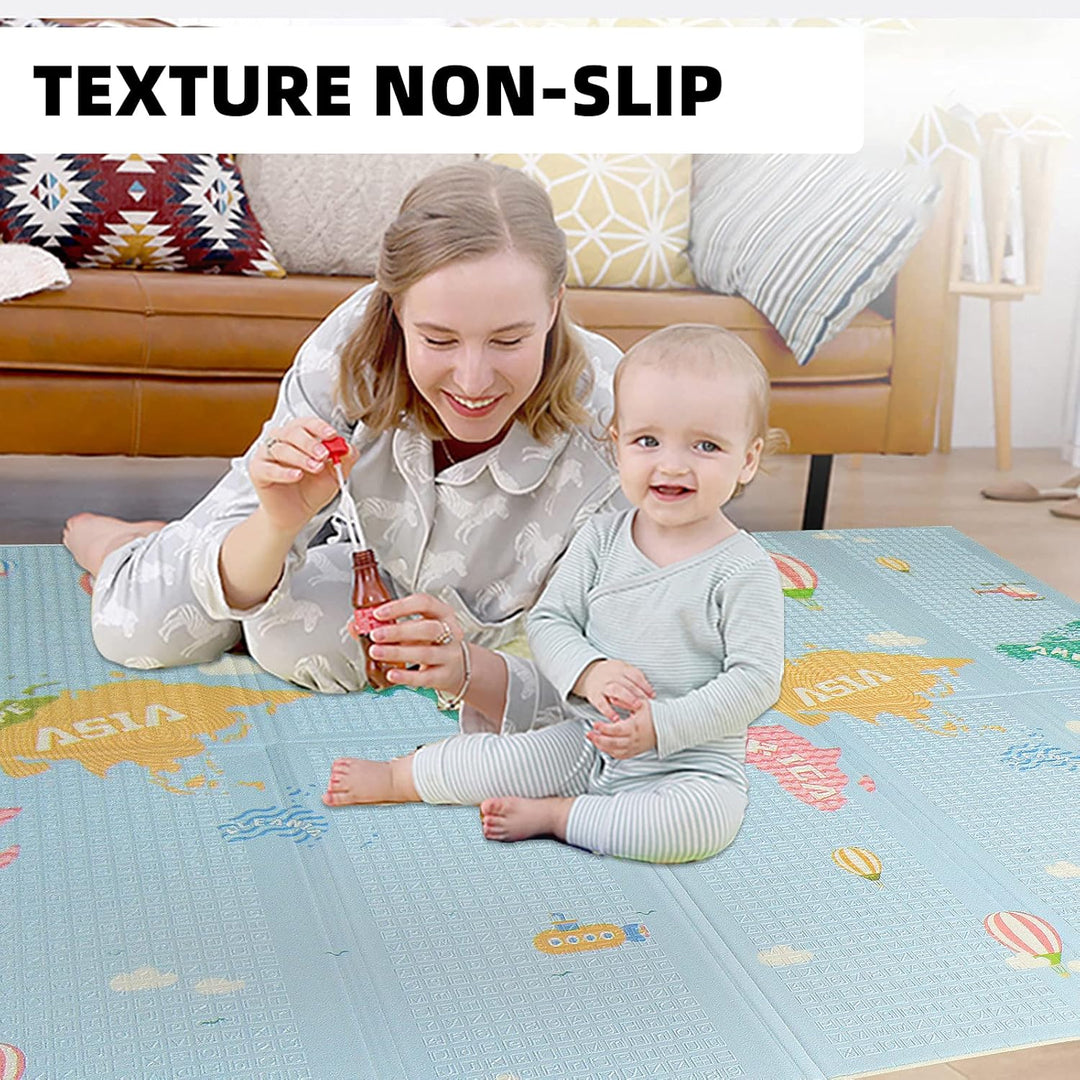 CCLIFE Krabbelmatte Spielmatte Baby Schadstofffrei 196x176x1cm Faltbar Spielunterlage Spielteppich G
