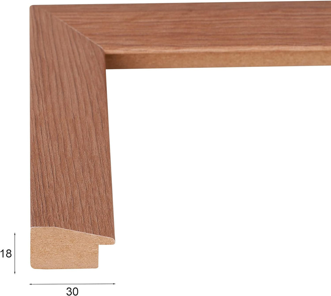 Rahmendesign24 Bilderrahmen Rio 50x60 Eiche Natur Fotorahmen, Wechselrahmen, Posterrahmen, Puzzlerah