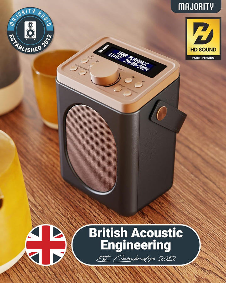 MAJORITY Little Shelford DAB Plus Radio | Küchenradio UKW mit Bluetooth | Radio Batteriebetrieben mi