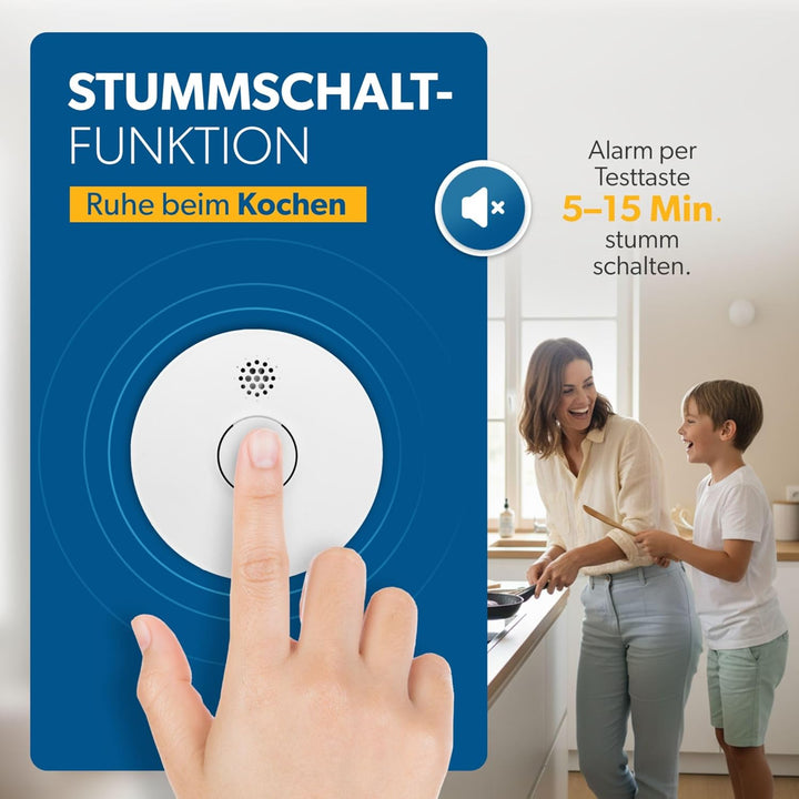 UNITEC Rauchwarnmelder TÜV geprüft, Rauchmelder, DIN EN 14604 Zertifiziert, Produktlebensdauer 10 Ja