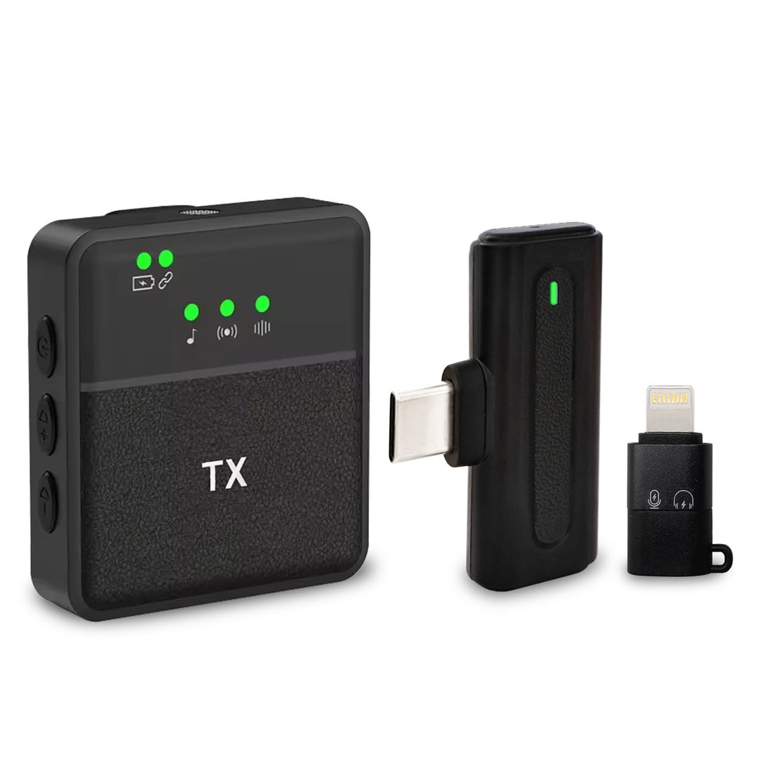 Kinizuxi Kabelloses Lavalier Mikrofon für iPhone Android Computer Laptop, 2,4GHz Plug&Play Professio