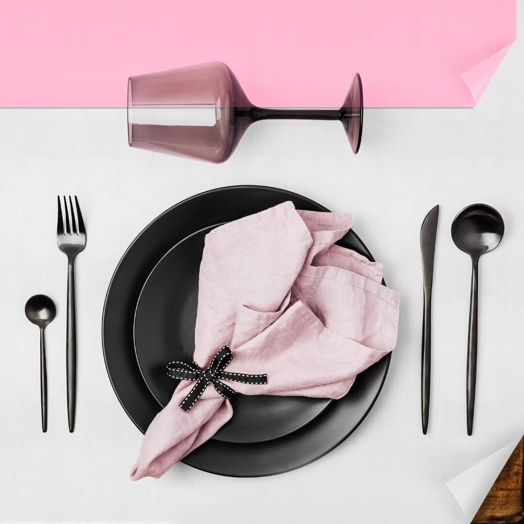 Tischdeckenrolle, 1.18 × 25M, Rosa, Einweg Vlies Stoffähnlich Tischdecke Rolle, Meterware Tischtuchr