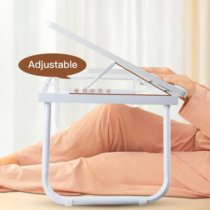 Klappbarer Laptoptisch Höhenverstellbar Lapdesk Notebooktisch mit Neigung Getränkehalter Laptop Tisc