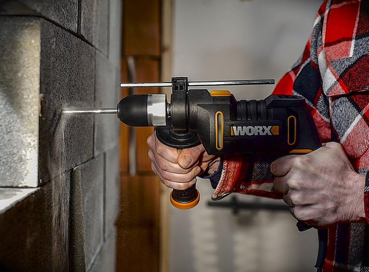 WORX WX317 Schlagbohrmaschine 600W mit stufenloser Drehzahlregulierung, Tiefenanschlag, werkzeuglose