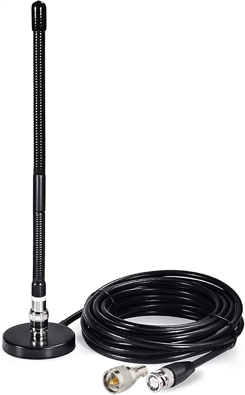 Bingfu CB Antenne 27-MHz CB-Radioantenne BNC PL259 Soft Whip Magnetfuss Antenne Kompatibel mit Cobra