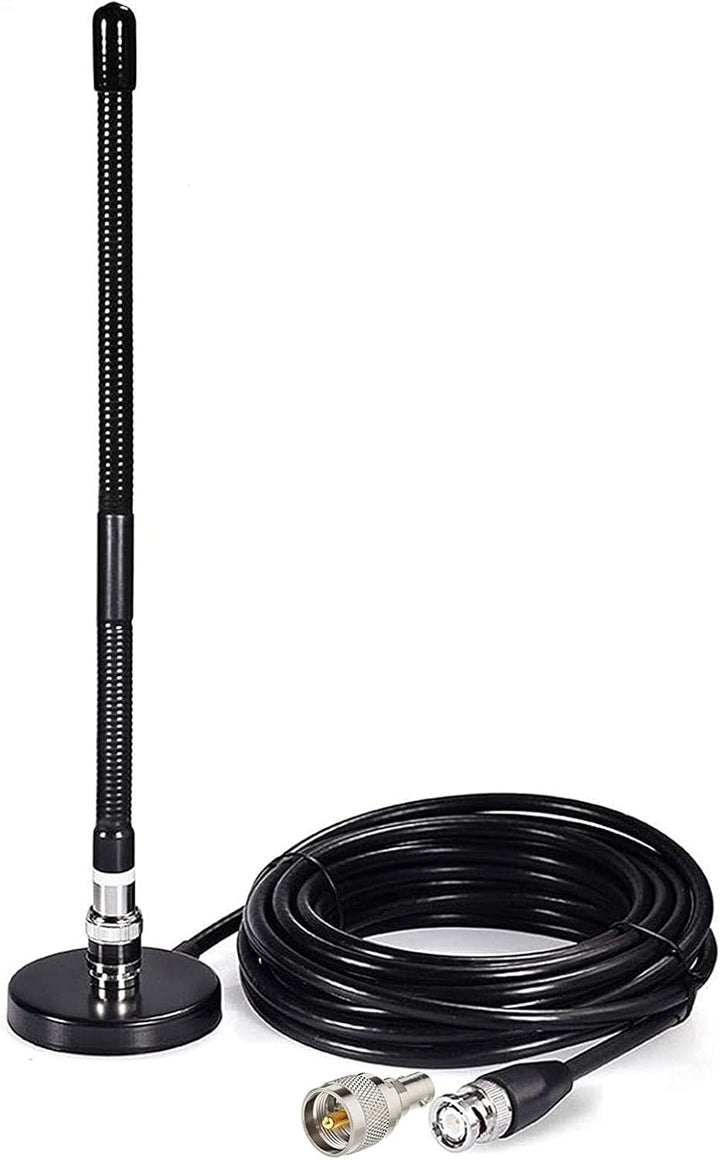 Bingfu CB Antenne 27-MHz CB-Radioantenne BNC PL259 Soft Whip Magnetfuss Antenne Kompatibel mit Cobra