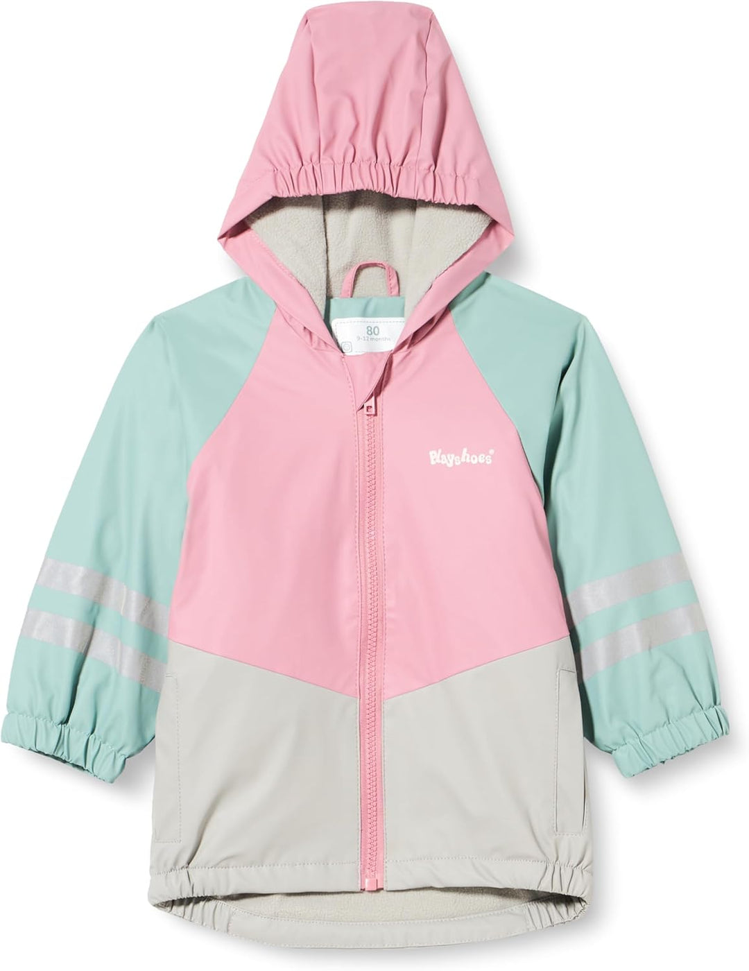 Playshoes Unisex Kinder Fleece-Futter Regenmantel Regenjacke Regenbekleidung 140 rosa/grün, 140 rosa