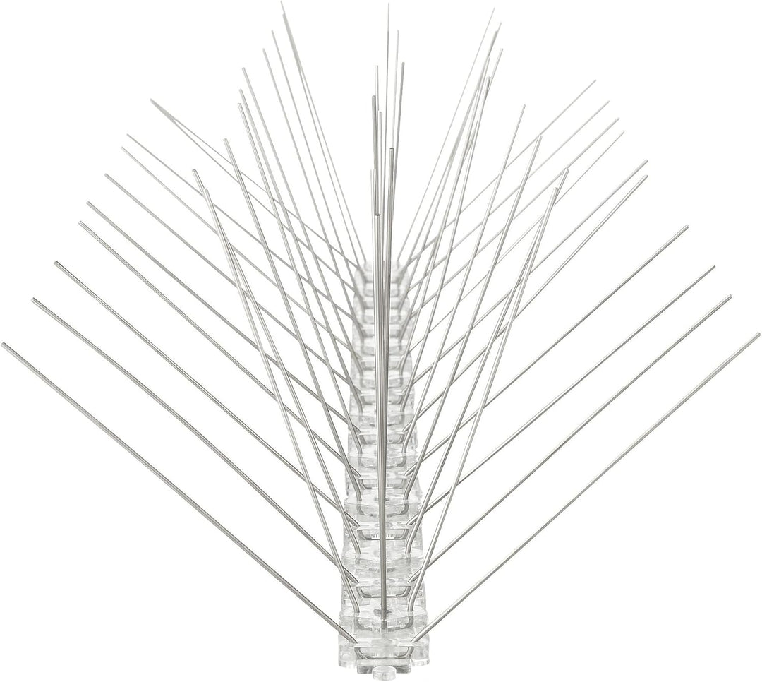 Profi Edelstahl Taubenspikes 5 Reihig - Effektive Taubenabwehr- Vogelabwehr Kunststoffleiste Spikes