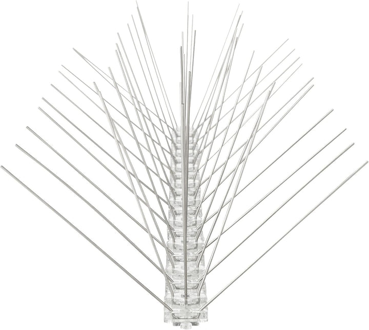 Profi Edelstahl Taubenspikes 5 Reihig - Effektive Taubenabwehr- Vogelabwehr Kunststoffleiste Spikes