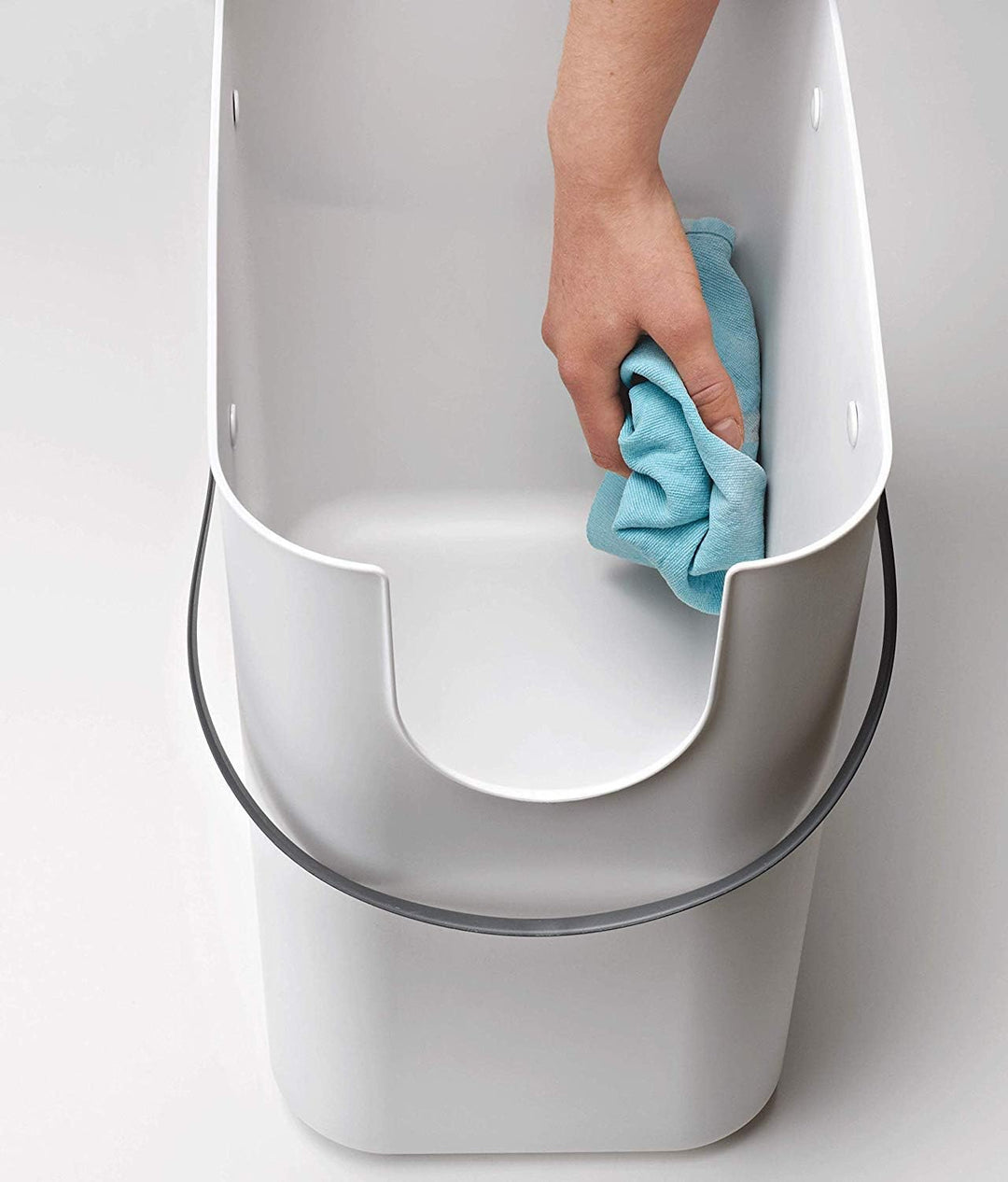 Rotho Albula 3er-Set Mülltrennungssystem 25l für die Küche, Kunststoff (PP) BPA-frei, anthrazit/blau