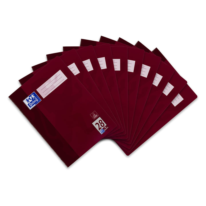 Oxford Schulheft A4, 32 Blatt, Lineatur 28, kariert , 10 Stück Single, Single