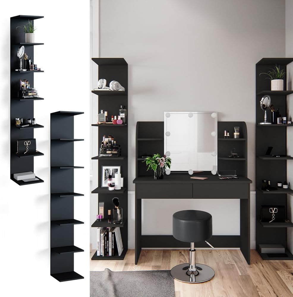 Vicco Wandregal Paolo, Schwarz, 30 x 190 cm 2er Set Schwarz 2er Set, Schwarz 2er Set