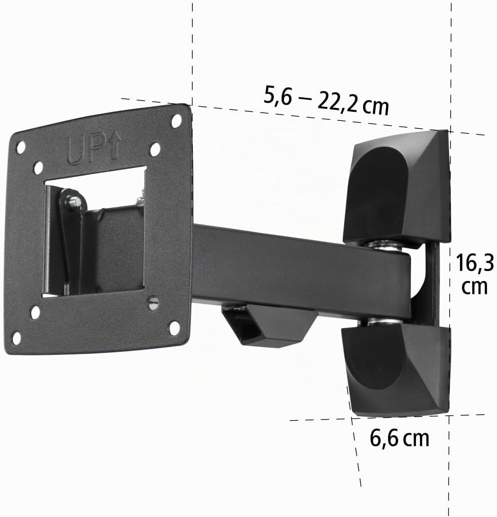 Hama TV Wandhalterung schwenkbar, neigbar (TV Wandhalterung 10-26 Zoll, VESA 75x75 bis VESA 100x100,