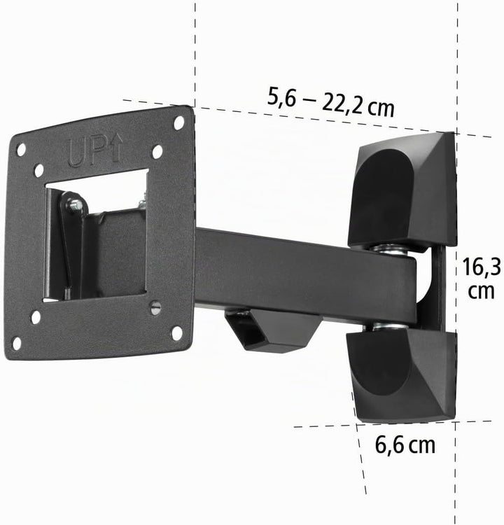 Hama TV Wandhalterung schwenkbar, neigbar (TV Wandhalterung 10-26 Zoll, VESA 75x75 bis VESA 100x100,