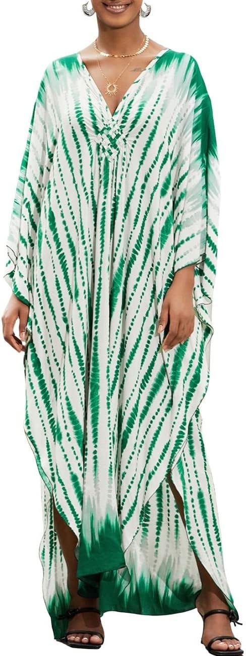 Bsubseach Kaftankleider für Frauen Langer Strand Badeanzug Cover Up Plus Size Kaftan Sommer Cover Up