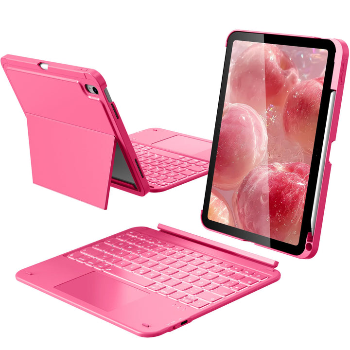 CACOE iPad 11 Hülle mit Tastatur (A16) 2025 & iPad 10. Generation 10,9 Zoll, Magnetisch Abnehmbare K