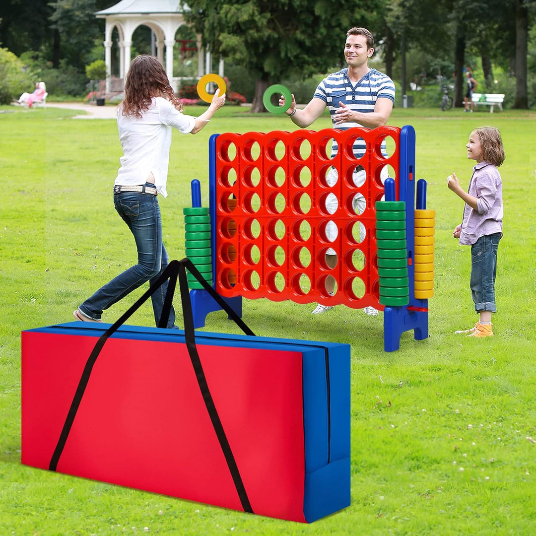 COSTWAY 4 gewinnen Spielaufbewahrungstasche, Tragetasche für Jumbo 4 Gewinnspiel-Tragetasche mit erg