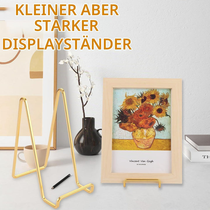 6 Stück 14cm Metall Tellerhalter Gold Tellerhalter Dekorative Tellerständer für Fotos Bücher Bilder