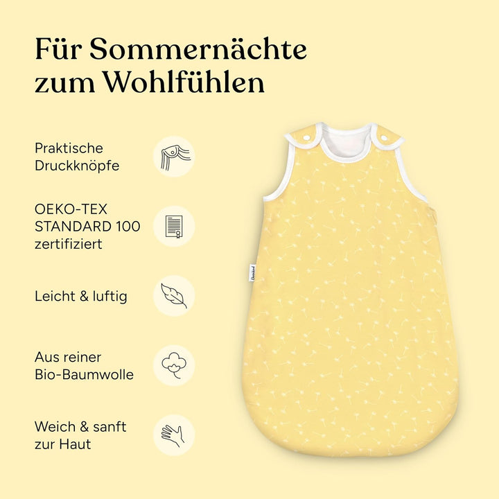 Ehrenkind® Baby Sommerschlafsack Rund | Bio-Baumwolle | Sommer Schlafsack Baby Verschiedene Grössen,