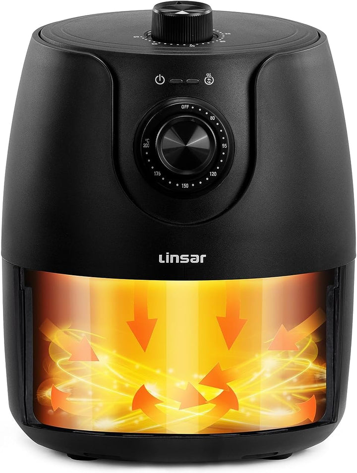 Heissluftfritteuse klein - 1,8L - Airfryer mit Timer und Warmhaltefunktion - Temperatur wählbar - En