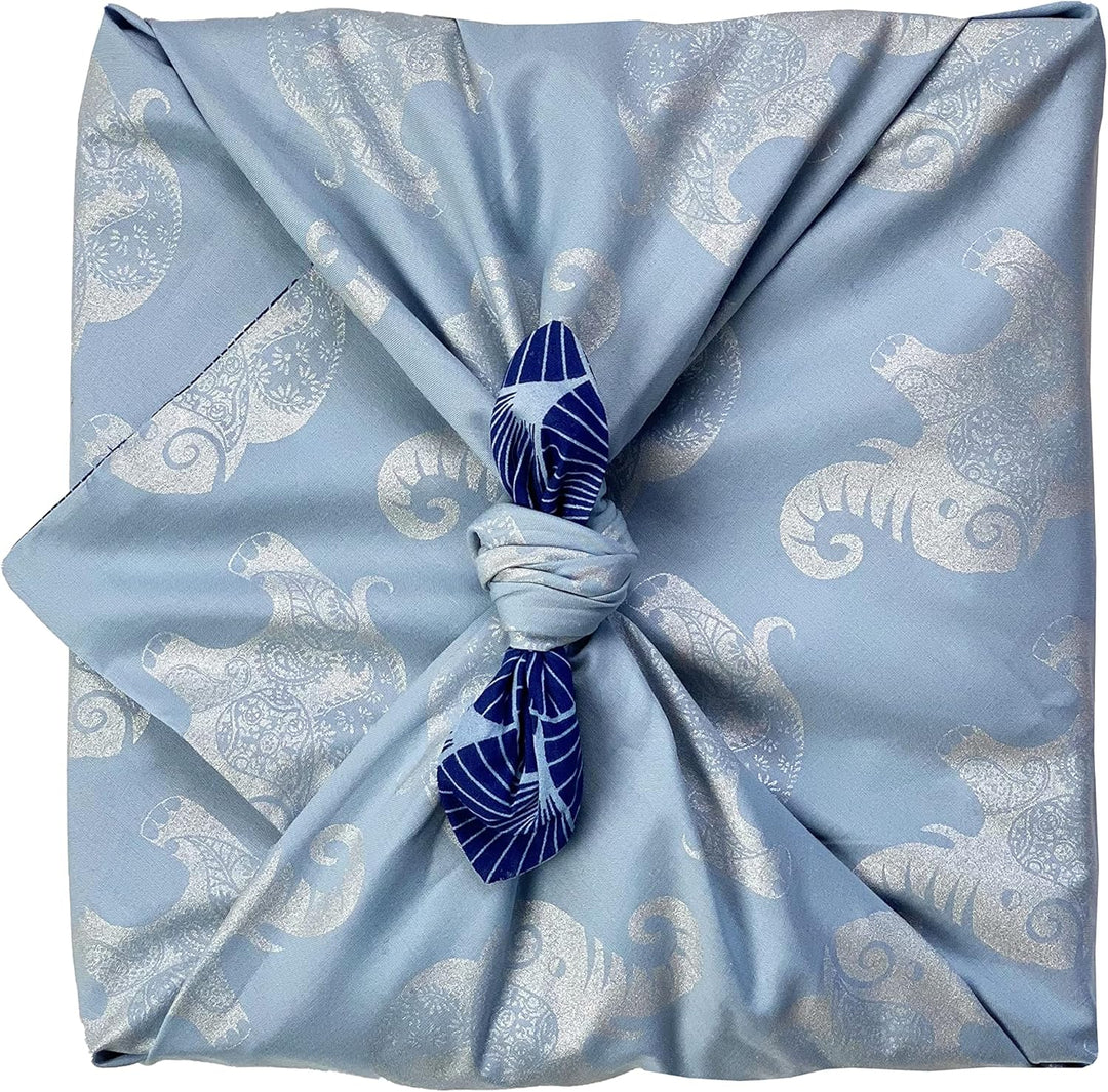 FabRap Furoshiki Stoff Geschenkverpackung, wiederverwendbare doppelseitige Stoffverpackung mit einem