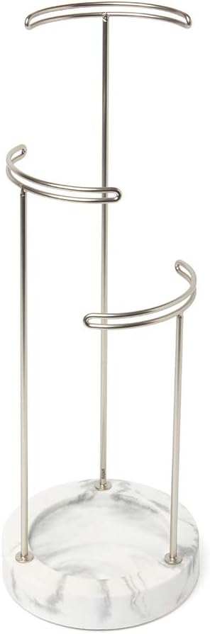 Umbra Tesora Schmuckständer, Metall/Kunstharz, Weiss 42 x 15 x 15 cm Weiss/Nickel, Weiss/Nickel
