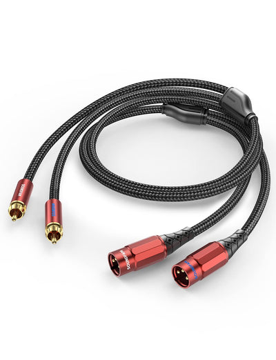 SOUNDFAM Dual Cinch auf XLR Kabel, PREMIUM 2RCA-Stecker auf 2XLR-Stecker Audio Verbindungs Kabel - 8