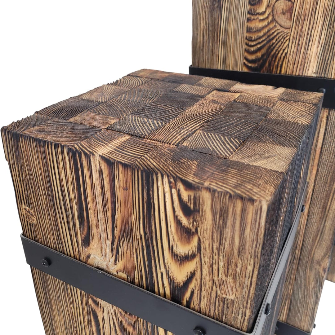 weeco Dekorative Holzsäule Set 3-tlg. – rustikale Sockel, Pflanzenständer und Dekosäulen, massives K