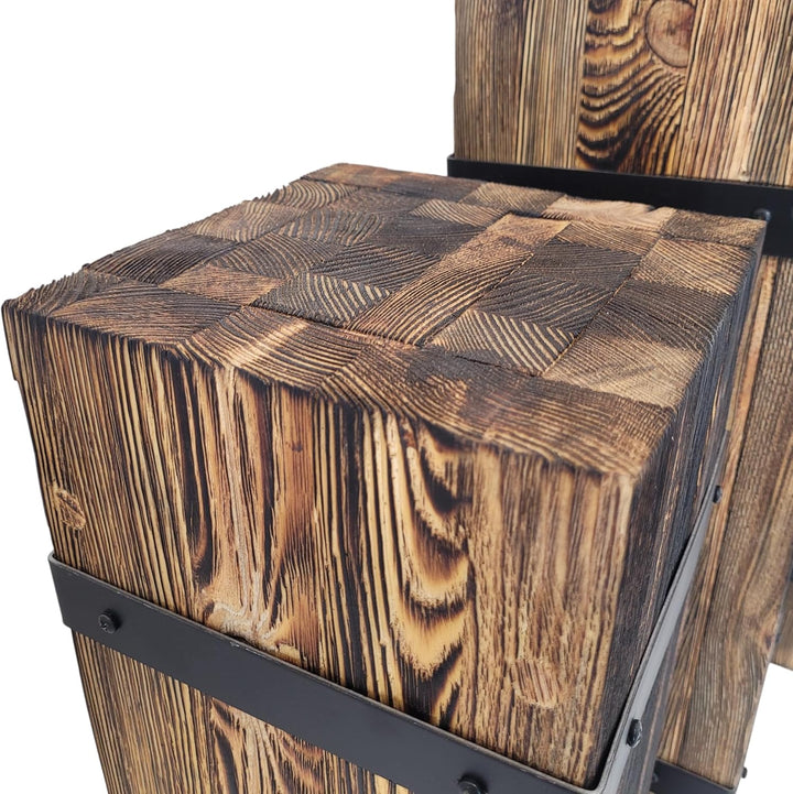 weeco Dekorative Holzsäule Set 3-tlg. – rustikale Sockel, Pflanzenständer und Dekosäulen, massives K