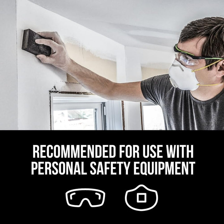 3M Schleifschwamm für Trockenbau mit grosser Fläche, fein/mittel, 12,4 x 7,3 x 2,5 cm, schwarz – 909