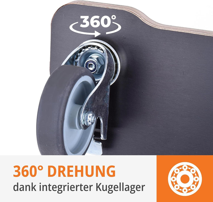 WFix Transportroller 40 x 48 cm 350 kg Tragkraft - Birke-Multiplex 18 mm mit Anti-Rutsch - 4 leise G