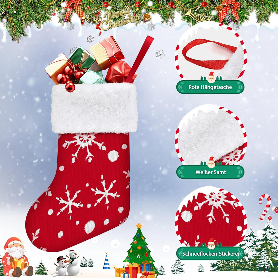 Klassischer Weihnachtsstrümpfe - 12 Stück Nikolausstrumpf Weihnachtsstrumpf für Weihnachten Hängende