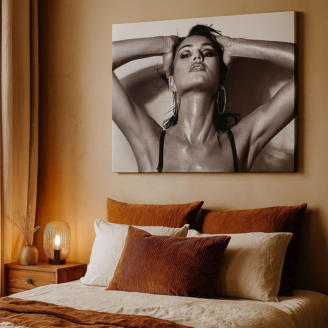 Bilder auf Leinwand 100x70cm Leinwandbild Frau Eleganz Sommer nass Gross Wanddeko Bild Schlafzimmer