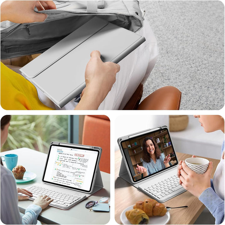 Hülle mit Tastatur für iPad Air 11 Zoll (2025 M3/2024 M2), iPad Air 5./4. Gen(2022/2020) 10.9 Zoll,