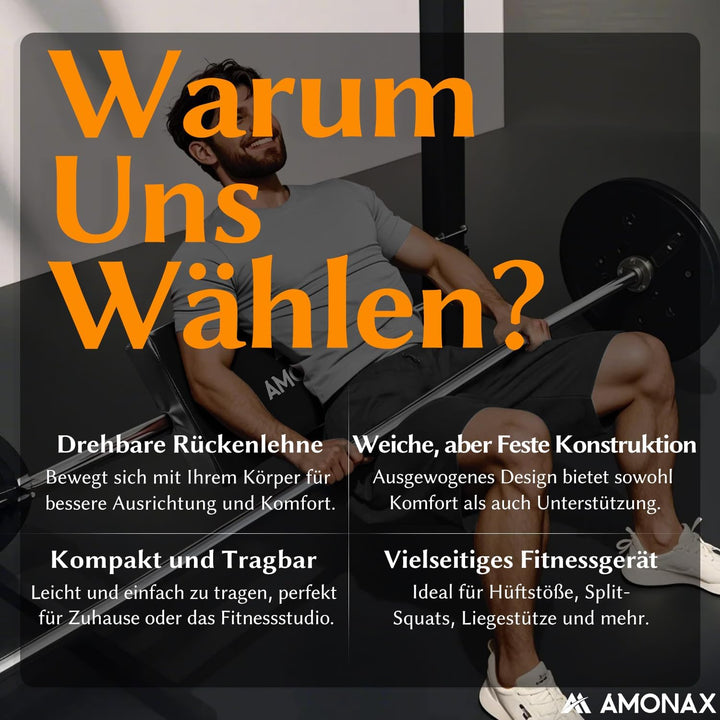 Amonax Hip Thrust Polster Rücken, Extra Dicke Barbell Pad für Langhantel-Rückenschutz, Home Gym Zube