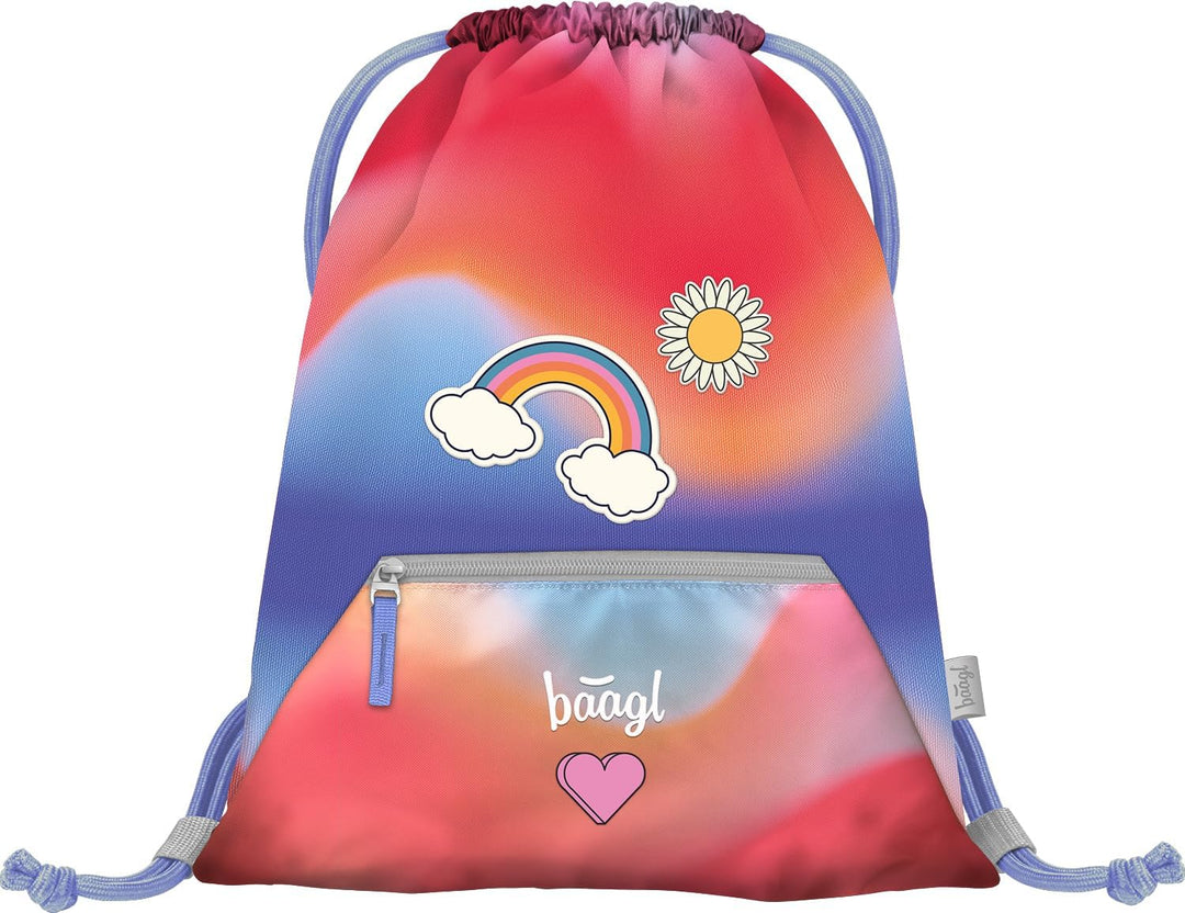 Baagl Schulranzen Mädchen für 1. Klasse, Airy Schultasche Set 3-Teilig, Grundschule Schulrucksack fü