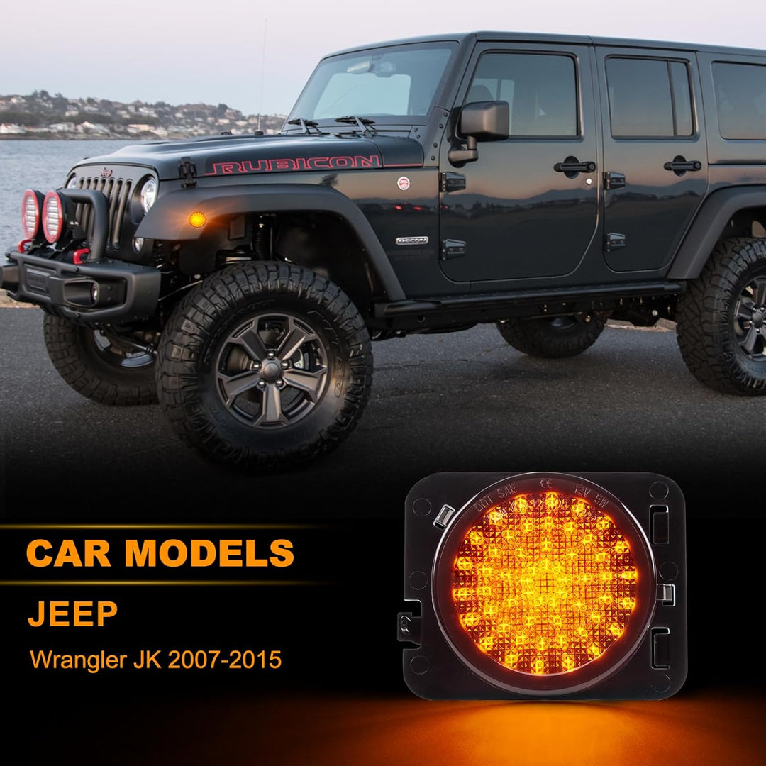 LED Blinker Seitenblinker für Jeep Wrangler JK 2007-2015, Blinker mit Canbus Fehlerfrei,Schwarz, Wra