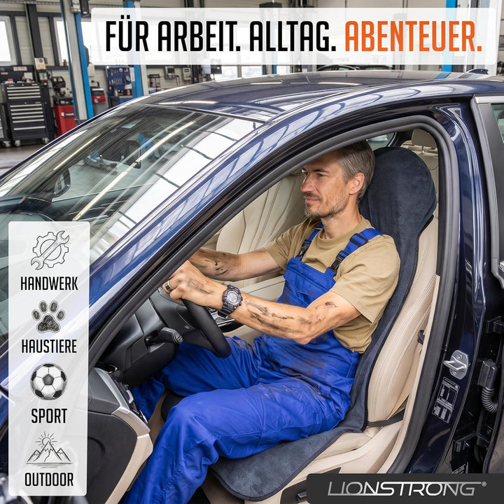 LIONSTRONG® Autositzschoner Vordersitz universell kompatibel [WASSERDICHT] - Autositzbezüge Vordersi