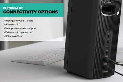 CREATIVE T60 2.0 HiFi-PC-Lautsprecher, USB-C-Audio, Mikrofon, Headset-Anschluss, Bluetooth 5.0, 3,5m