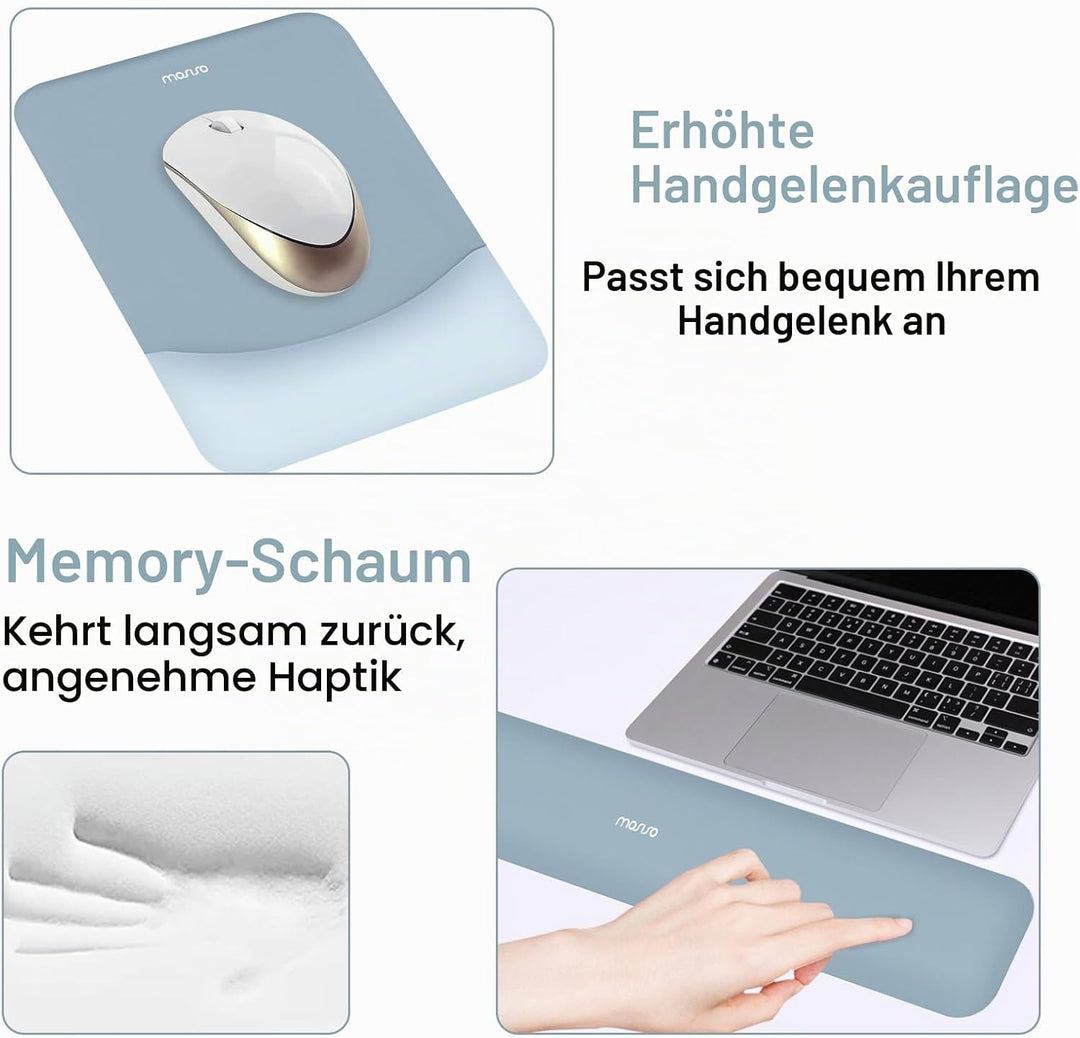 MOSISO Tastatur Mauspad Set, Grosses Schreibtischunterlage Desk Mat &amp; Rechteckige Handballenauflage