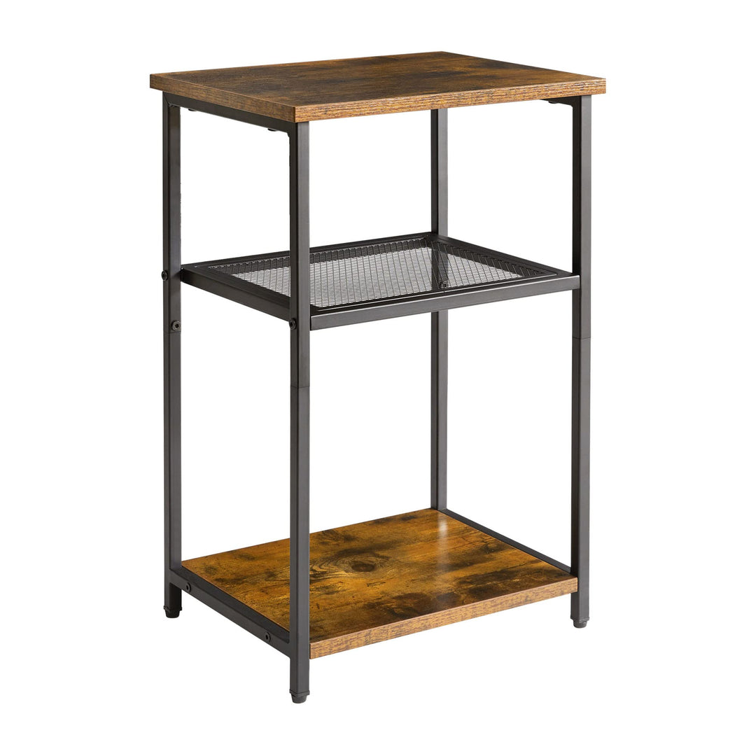 IBUYKE Beistelltisch,Nachttische mit Gitterablagen,Kleiner Couchtisch,Metallgestell,Industrie-Design
