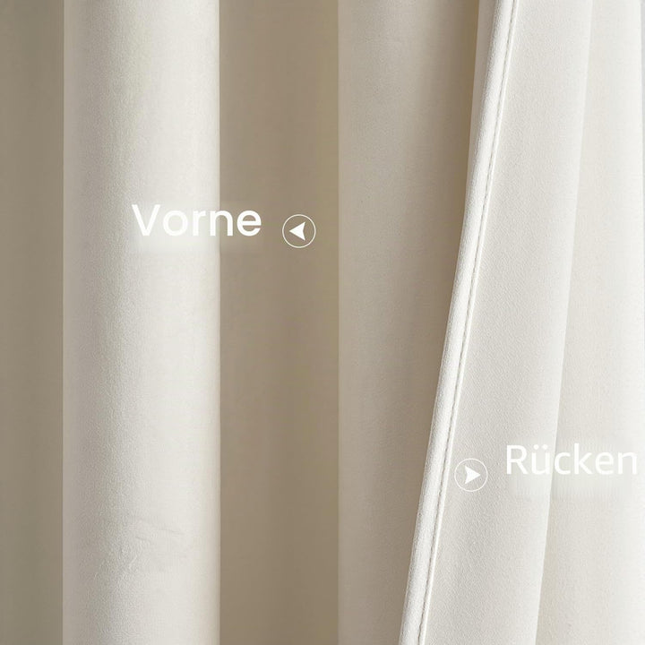 Woaboy Samtvorhänge Verdunkelungsvorhang Gardinen mit Ösen 140x225 cm Weiss | Vorhänge Samt Blickdic