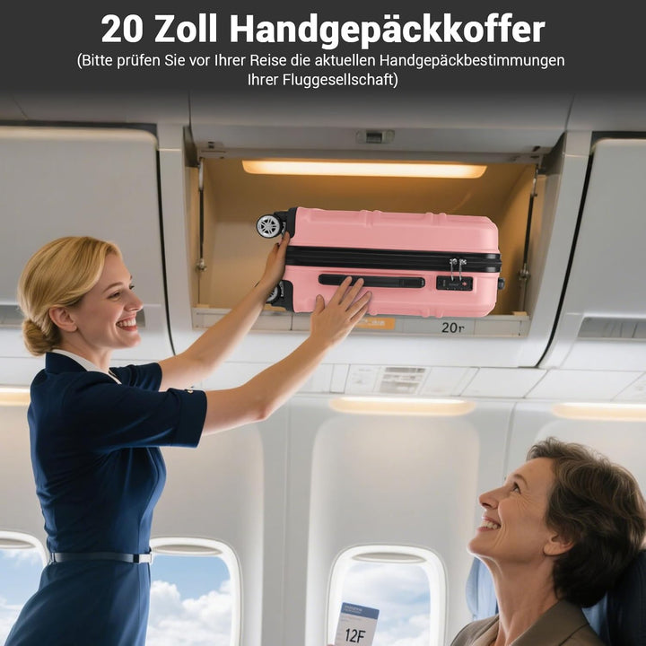 KONO Koffer Trolley Reisekoffer M (55cm) Rosegold, M (55cm) Rosegold