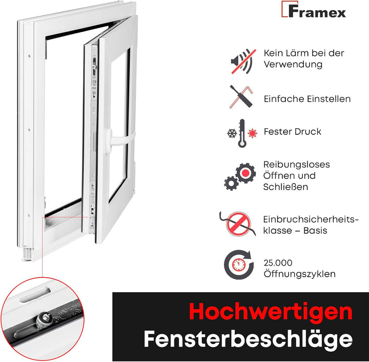 Kellerfenster Fenster Kunststofffenster Weiss Breite x Höhe 120 x 50 cm (1200 x 500 mm) 2-fach (32 m