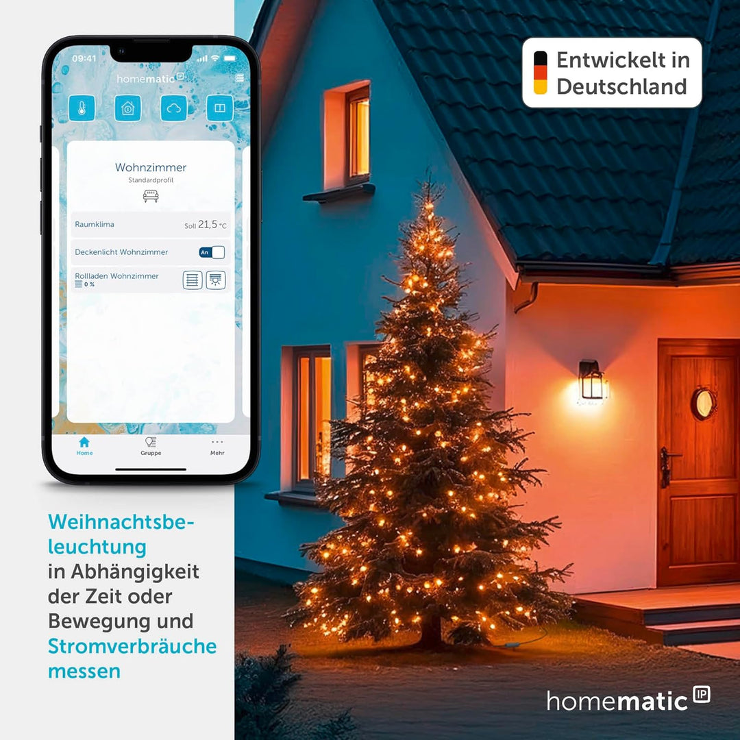 Homematic IP Smart Home Set Aussenbeleuchtung mit Access Point 2, anthrazit + Schalt-Mess-Kabel – au