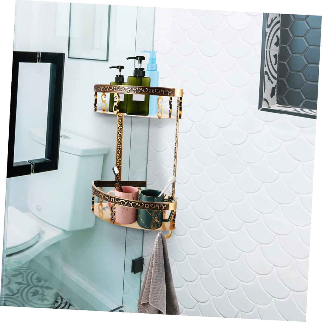 Cabilock Eckregal Aluminium Wandmontage Badezimmer Regal Mit Doppelter Ecke Rostfrei Starke Tragkraf