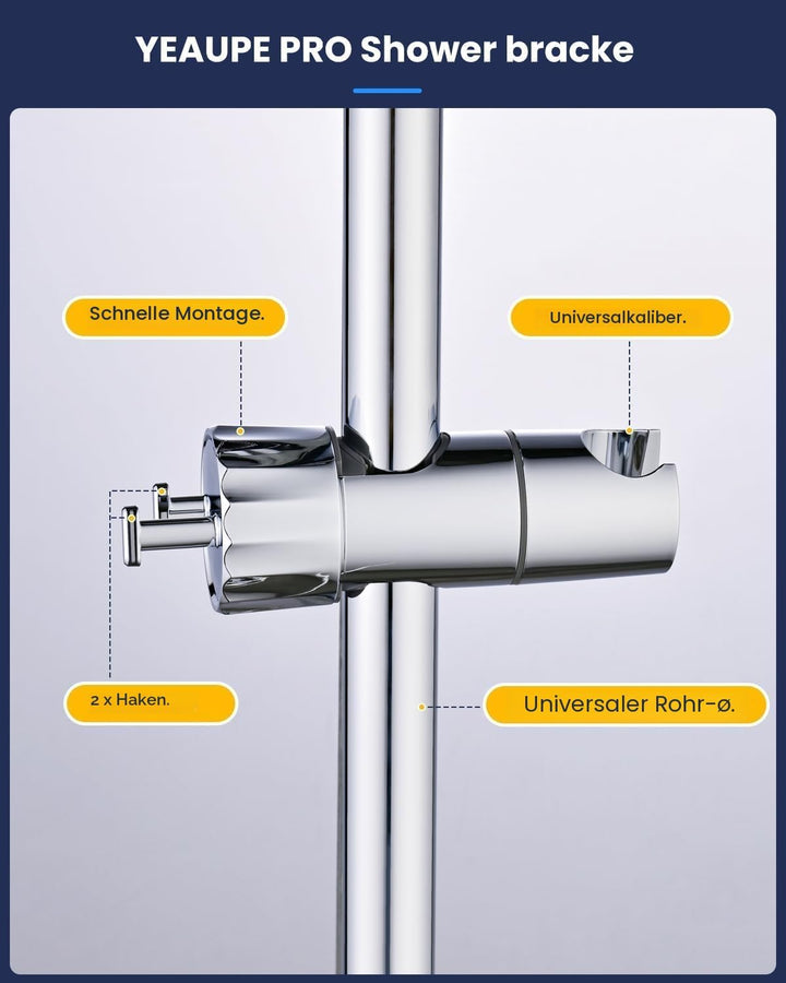 YEAUPE Universal Duschkopf Handbrause Halterung - Brausehalter ohne Bohren, Verstellbar Duschhalteru