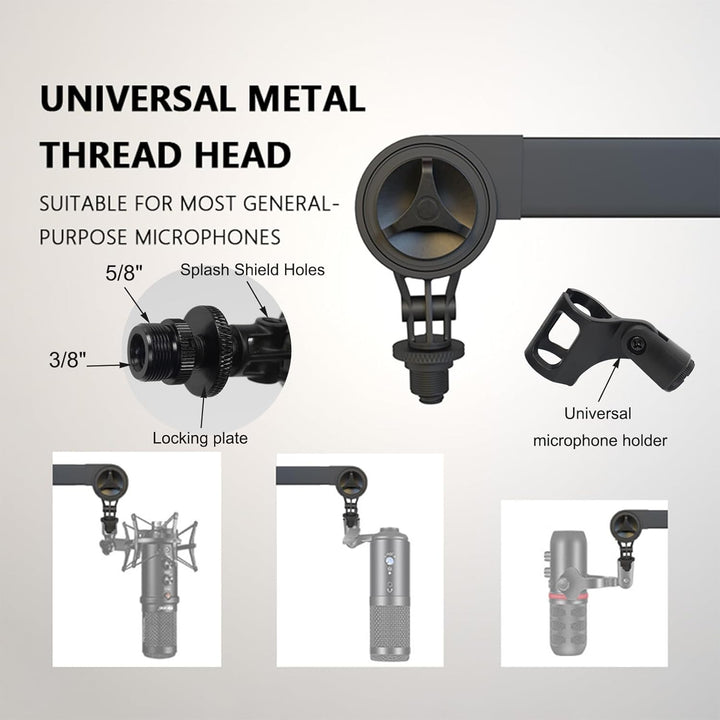 Mikrofonarmständer Verstellbarer Mikrofon-Tischhalter mit Tischklemme Professioneller Mikrofonarmstä